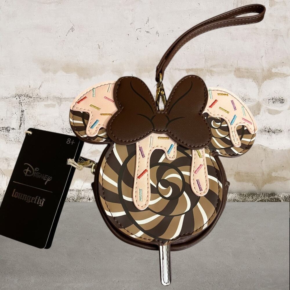 Loungefly Brown and Cream Disney Wristlet
